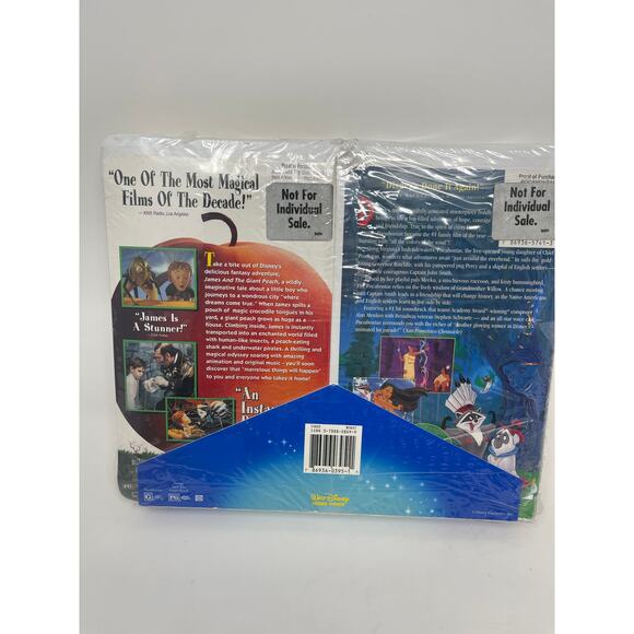 NEW SEALED Walt Disney 2 VHS Movies POCAHONTAS & JAMES & THE GIANT PEACH ~RARE - Picture 6 of 10